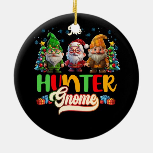 Duck Deer Hunter Gnome Jagdfamilie Match Chr Keramik Ornament (Hinten)