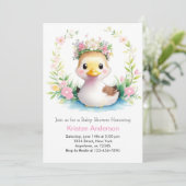 Duck Delight Baby Girl Dusche Einladung (Stehend Vorderseite)