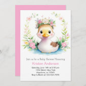Duck Delight Baby Girl Dusche Einladung (Vorne/Hinten)