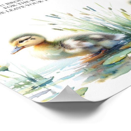 Duck Diaper Raffle Baby Dusche Blue Poster (Ecke)