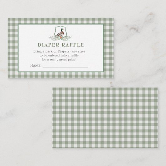 Duck DIaper Raffle Visitenkarte (Vorne/Hinten)