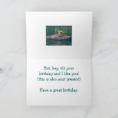 DUCK DOING HAPPY DANCE BIRTHDAY CARD KARTE (Innenseite)