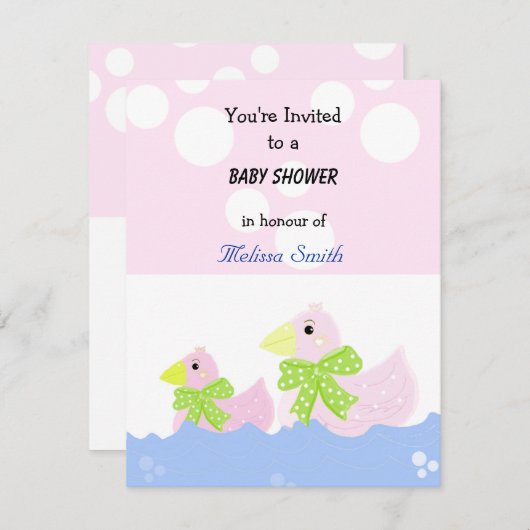 Duck Duck Baby Duck Einladung (Vorne/Hinten)