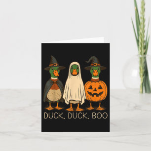 Duck Duck Boo Funny Ghost Duck Halloween Pumpkin Karte