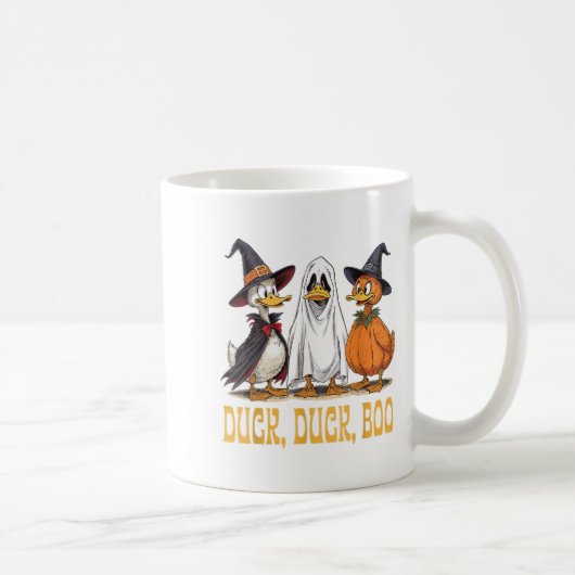 Duck Duck Boo Funny Halloween Kostüm Hexenmeister Kaffeetasse (Rechts)