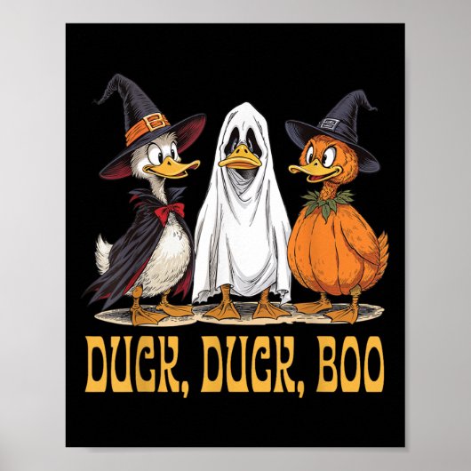 Duck Duck Boo Funny Halloween Kostüm Hexenmeister Poster (Vorne)