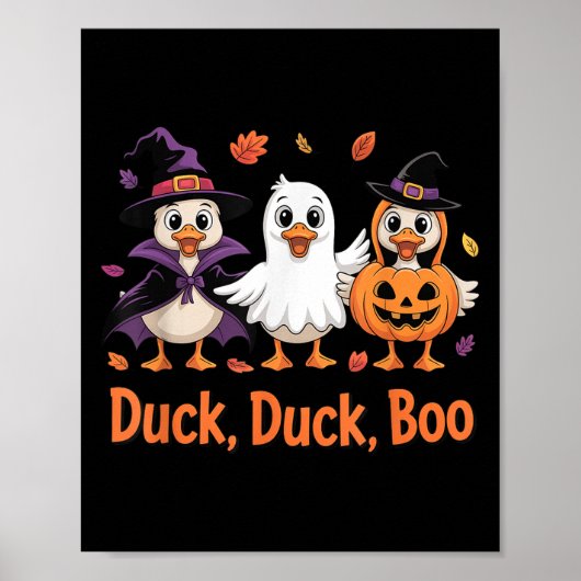 Duck Duck Boo Funny Halloween Kostümduck Poster (Vorne)