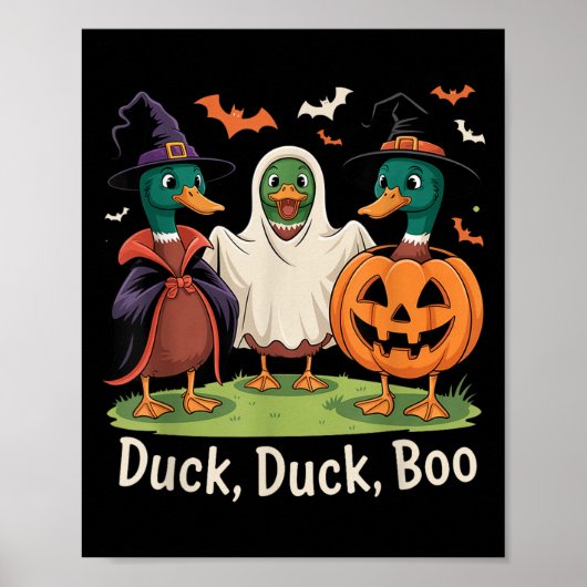 Duck Duck Boo Funny Halloween Kostümduck Poster (Vorne)