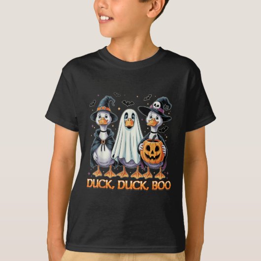 Duck Duck Boo Funny Halloween Kostümduck T-Shirt (Vorderseite)