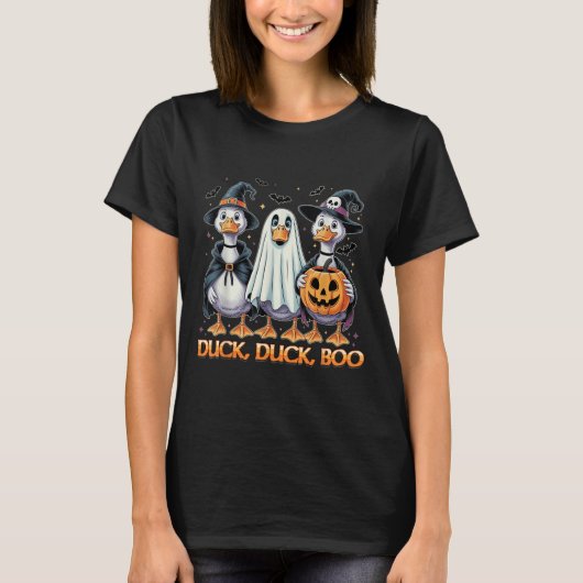 Duck Duck Boo Funny Halloween Kostümduck T-Shirt (Vorderseite)