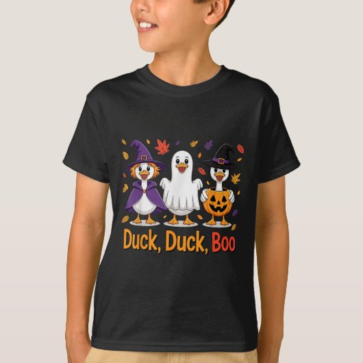 Duck Duck Boo Funny Halloween Kostümduck T-Shirt (Vorderseite)