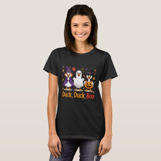 Duck Duck Boo Funny Halloween Kostümduck T-Shirt (Vorne ganz)