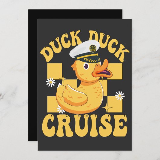 Duck Duck Cruise Funny Family Kreuzfahrt Match Save The Date (Vorne/Hinten)