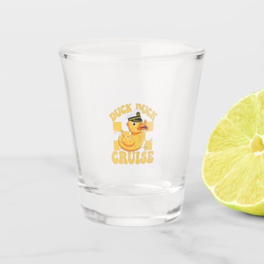 Duck Duck Cruise Funny Family Kreuzfahrt Match Schnapsglas (Vorderseite)