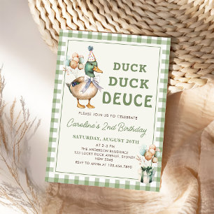 Duck Duck Deuce Balloon 2. Geburtstag Einladung
