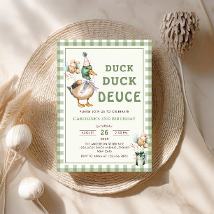 Duck Duck Deuce Balloon 2. Geburtstag Einladung