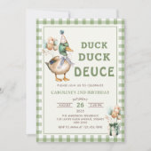Duck Duck Deuce Balloon 2. Geburtstag Einladung (Vorderseite)