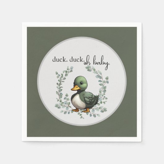 Duck Duck Oh Babydusche zum Thema Babydusche Serviette (Vorderseite)