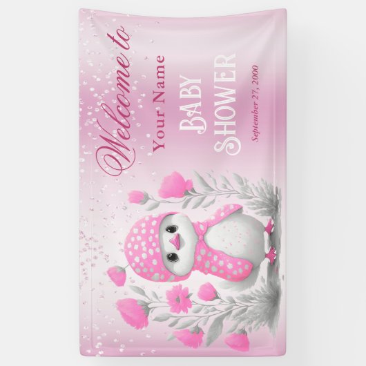 Duck Duck Pink Bläserndusche Begrüßung Banner (Vertikal)