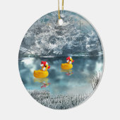 Duck Duo Weihnachten 2 Keramiken Ornament (Links)