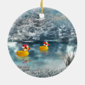 Duck Duo Weihnachten 2 Keramiken Ornament (Hinten)