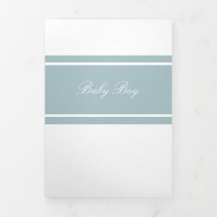 Duck Egg Blue, 3 Foto Collage Baby Birth Dreifach Gefaltete Ankündigung