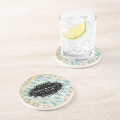 Duck Egg Blue Feather Pattern Hochzeit Untersetzer (Seite)