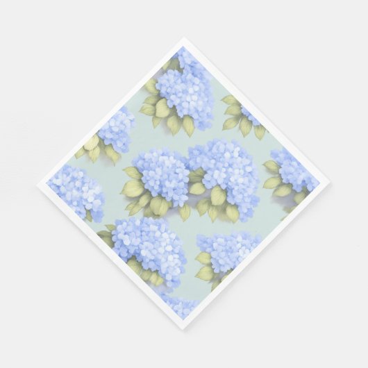 Duck Egg Blue Hydrangea Standard Luncheon Napkins Serviette (Ecke)