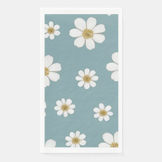 Duck Egg Blue mit Daisies Muster Serviette (Vorderseite)