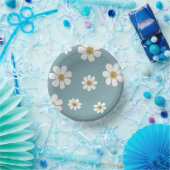 Duck Egg Blue mit Daisis, Original Muster Pappteller (Party)