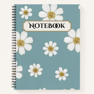 Duck Egg Blue mit Daisis, Original Notizblock