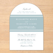 Duck Egg Blue Modern Wedding Acryleinladungen (Vorderseite)