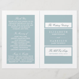 Duck Egg Blue Modern Wedding Bi-fold Programm