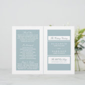 Duck Egg Blue Modern Wedding Bi-fold Programm (Stehend Vorderseite)