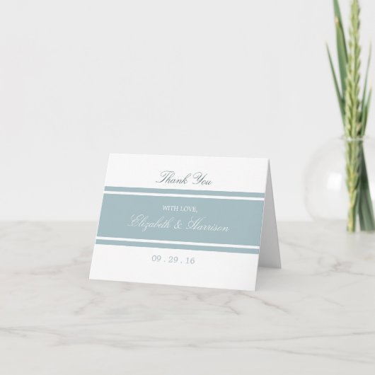 Duck Egg Blue Modern Wedding Danke (Vorderseite)