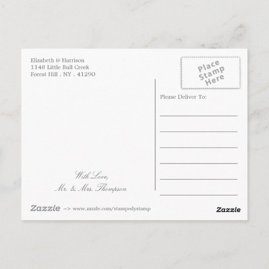 Duck Egg Blue Modern Wedding Danke Postkarte (Rückseite)