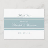 Duck Egg Blue Modern Wedding Danke Postkarte (Vorderseite)