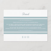Duck Egg Blue Modern Wedding Detail Begleitkarte (Vorderseite)
