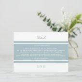 Duck Egg Blue Modern Wedding Detail Begleitkarte (Stehend Vorderseite)