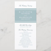 Duck Egg Blue Modern Wedding Programm (Vorderseite)