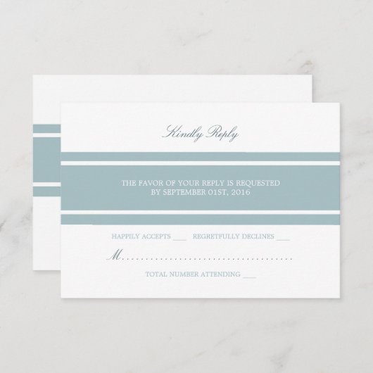 Duck Egg Blue Modern Wedding RSVP (Vorne/Hinten)
