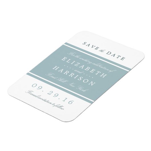 Duck Egg Blue Modern Wedding Save The Date Magnet (Linke Seite)