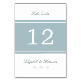 Duck Egg Blue Modern Wedding Table No. Tischnummer
