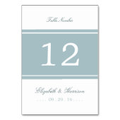 Duck Egg Blue Modern Wedding Table No. Tischnummer (Vorderseite)
