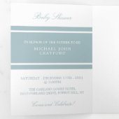Duck Egg Blue, moderne Baby Dusche Suite Dreifach Gefaltete Einladung (Innen Erste Seite)
