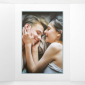 Duck Egg Blue, moderne Baby Dusche Suite Dreifach Gefaltete Einladung (Innenseite Mitte)