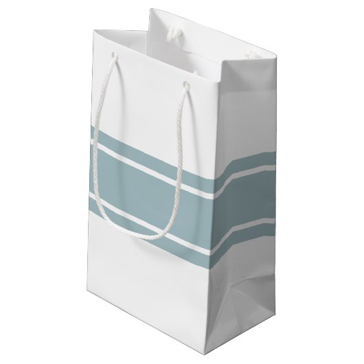 Duck Egg Blue Moderne Hochzeit Kleine Geschenktüte (Rückseite Schrägansicht)
