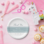 Duck Egg Blue Moderne Hochzeit Pappteller (Party)