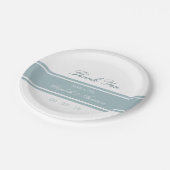 Duck Egg Blue Moderne Hochzeit Pappteller (Schrägansicht)
