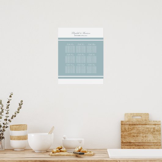 Duck Egg Blue Moderne Hochzeit Poster (Küche)